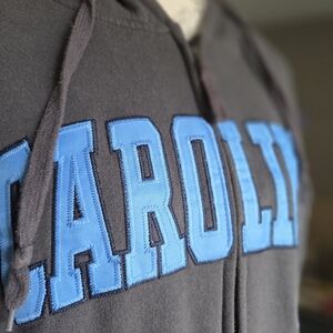 Gray Hoodie with Blue Lettering